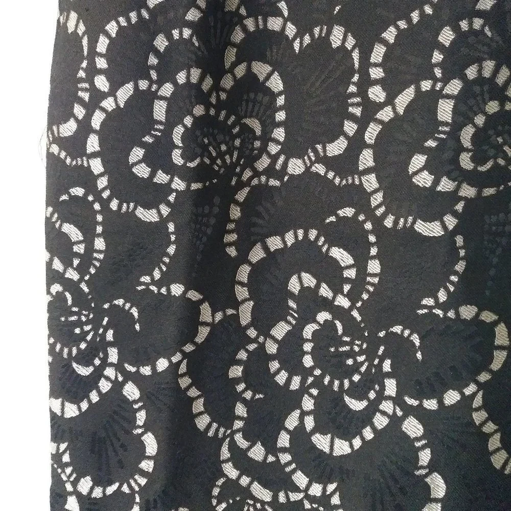 Charter Club Black‎ & Gold Print Pencil Skirt 4